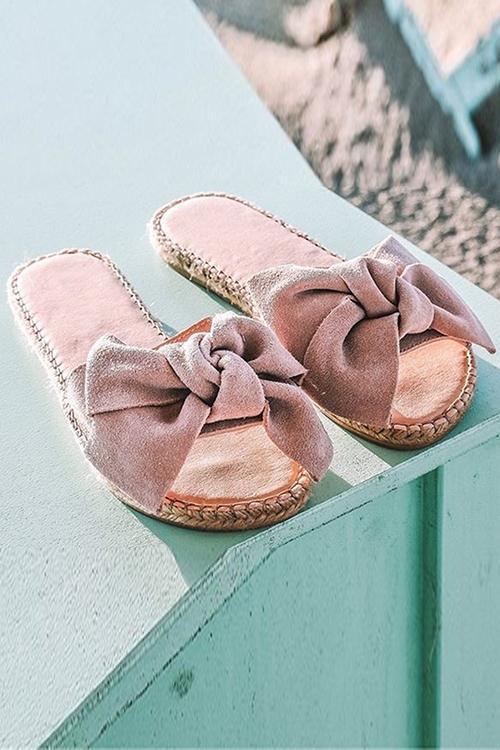 Bow Straw Slipper