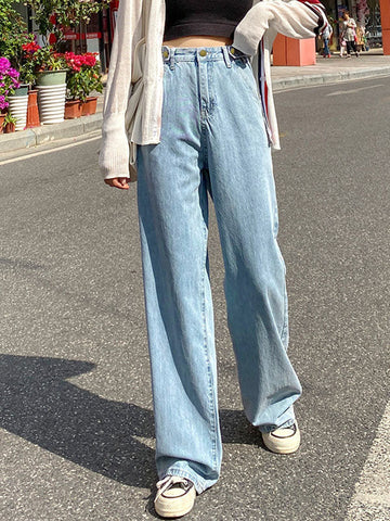 Baggy-Boyfriendjeans mit hoher Taille