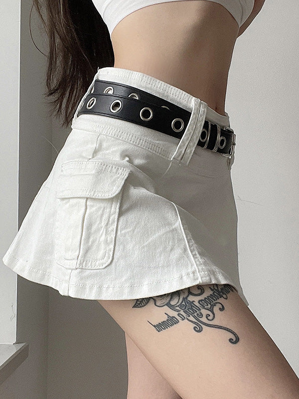 Lining Cargo Mini Skirt