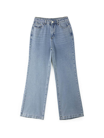 Mid Waist Washed Boyfriend Jeans