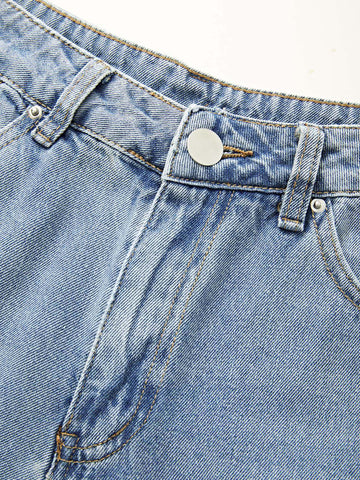 Verwaschene Boyfriendjeans mit mittlerer Taille