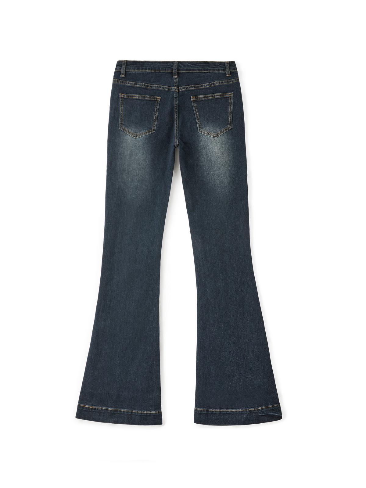 Washed Low Waist Flare Jeans