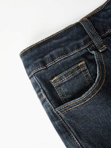 Washed Low Waist Flare Jeans