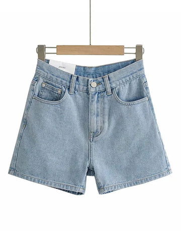 Basic-Shorts aus gewaschenem Denim