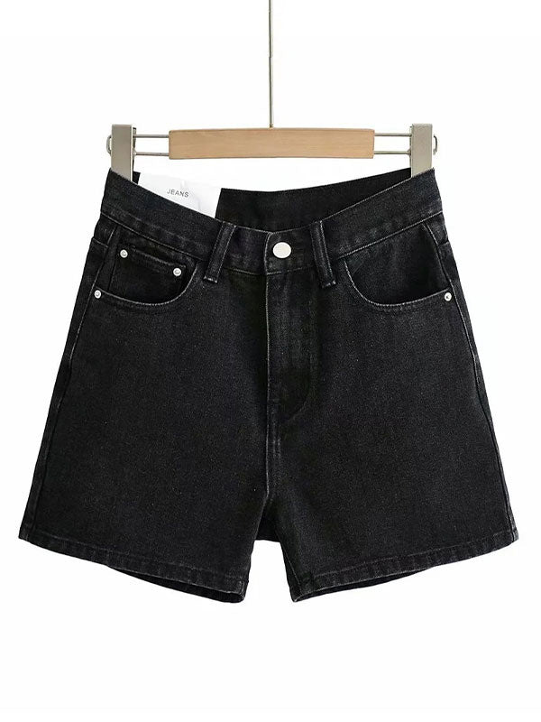Basic Washed Denim Shorts – Omcne