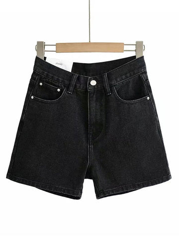 Basic Washed Denim Shorts