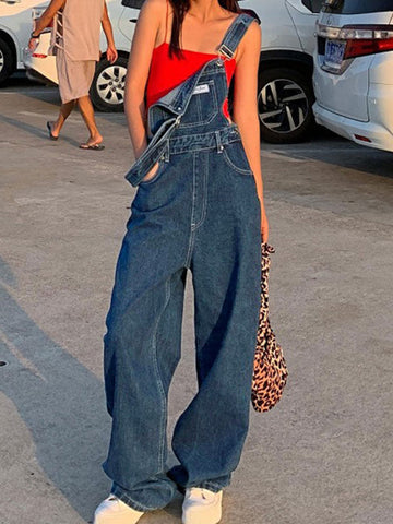 Overall aus gewaschenem Vintage-Boyfriend-Jeansstoff