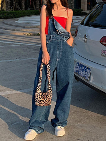 Overall aus gewaschenem Vintage-Boyfriend-Jeansstoff