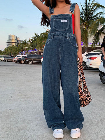 Overall aus gewaschenem Vintage-Boyfriend-Jeansstoff