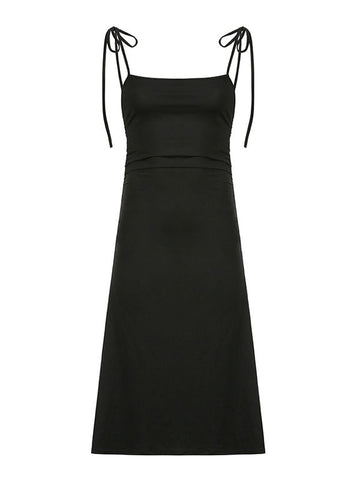 Backless Tie Strap Maxi Dress