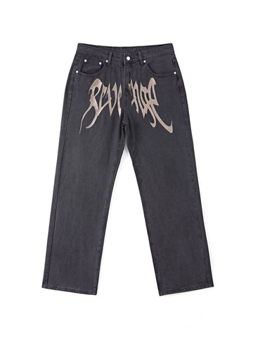 Men's Washed Revenge Straight Leg Jeans