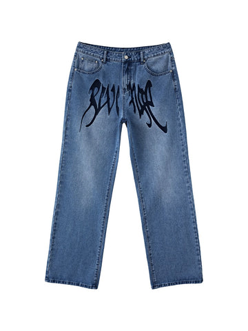 Men's Washed Revenge Straight Leg Jeans