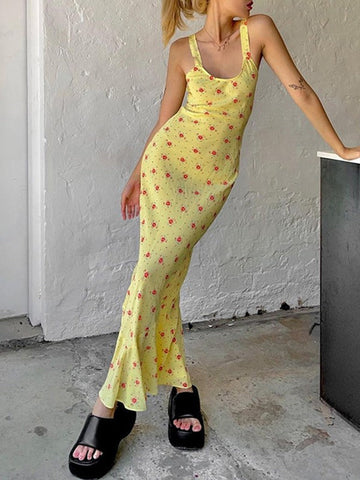 Summer Floral Print Maxi Dress