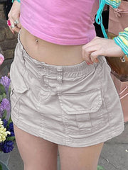 Cargo Pocket Micro Mini Skirt