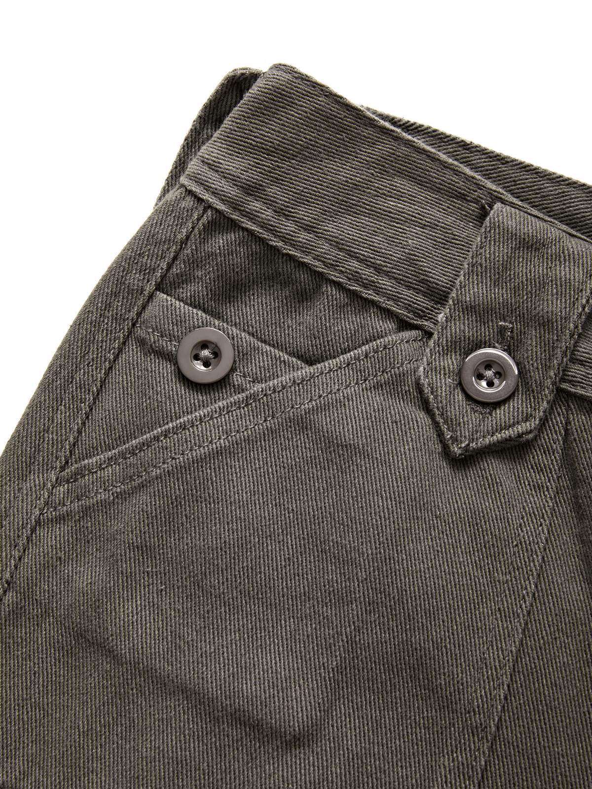 Buttoned Straight Leg Cargo Jeans