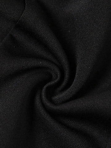 Gloves Detail Strapless Black Mini Dress