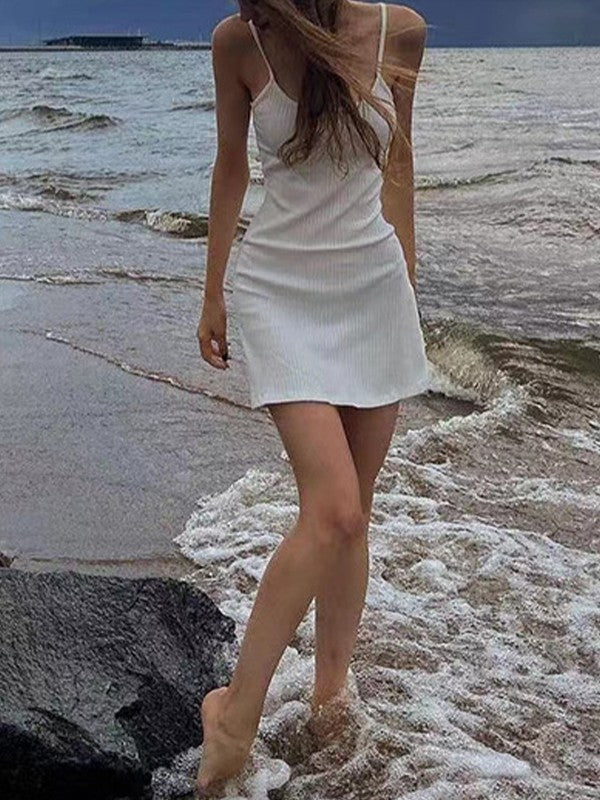 White Summer Beach Mini Dress – Omcne