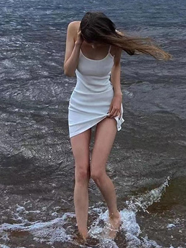 White Summer Beach Mini Dress – Omcne