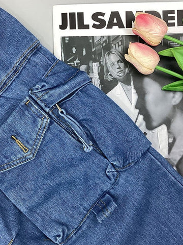 Vintage Wash Pocket Baggy Cargo Jeans