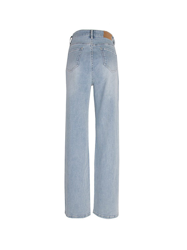 Light Wash Straight Boyfriend Jeans