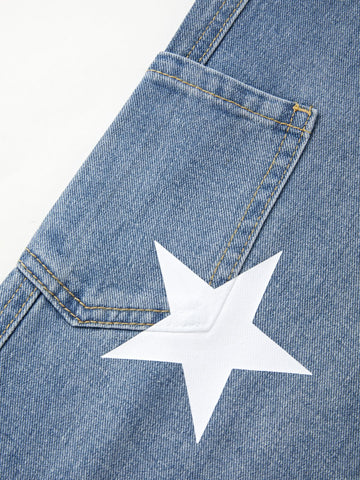 Vintage Star Distressed Cargo Jeans