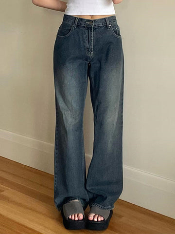 Vintage Boyfriendjeans in blauer Waschung