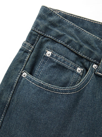 Vintage Boyfriendjeans in blauer Waschung