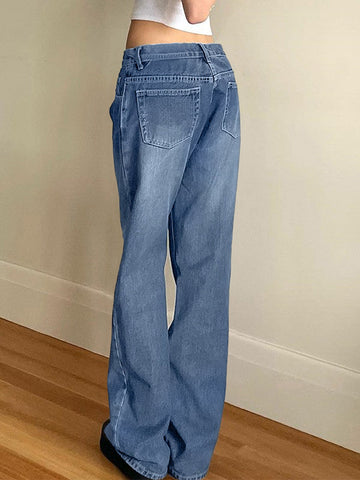 Vintage Boyfriendjeans in blauer Waschung