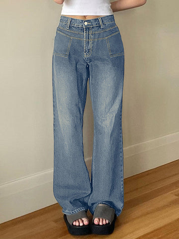 Vintage Blue Wash Boyfriend Jeans