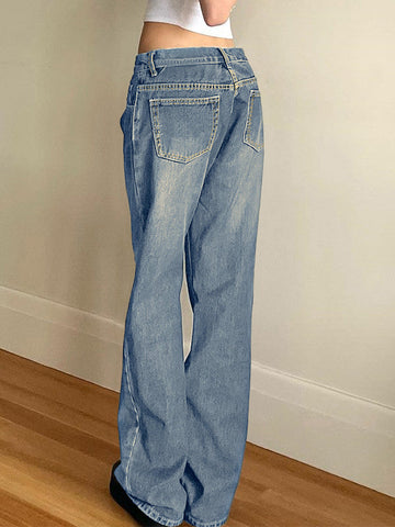 Vintage Blue Wash Boyfriend Jeans