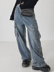 Pocket Patch Boyfriend Fit Cargo Jeans