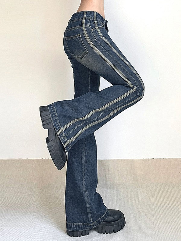 Panel Striped Vintage Flare Jeans