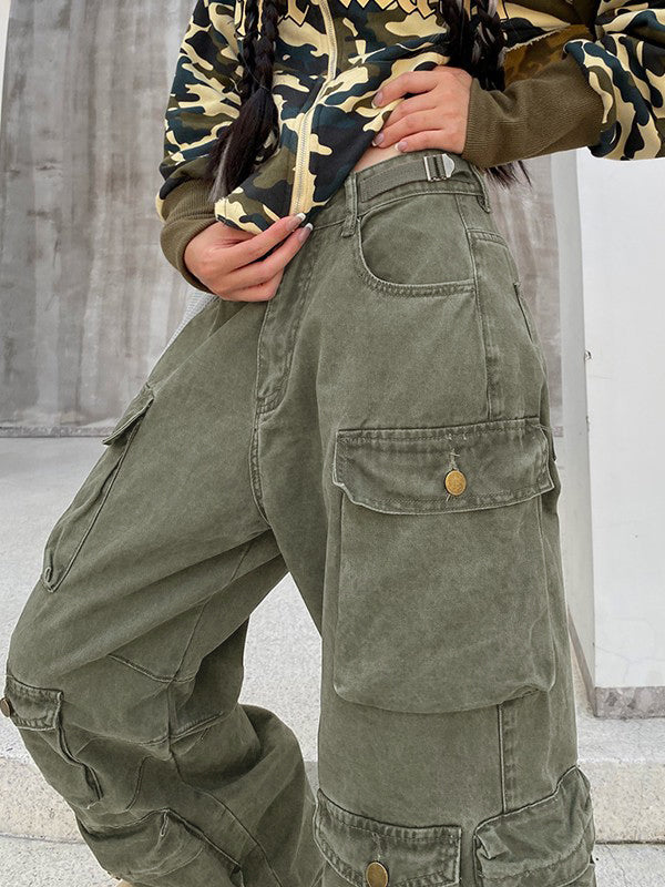 Multi Pockets Vintage Baggy Cargo Jeans