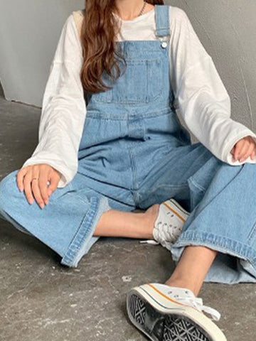 Klassischer Denim-Overall mit geradem Bein