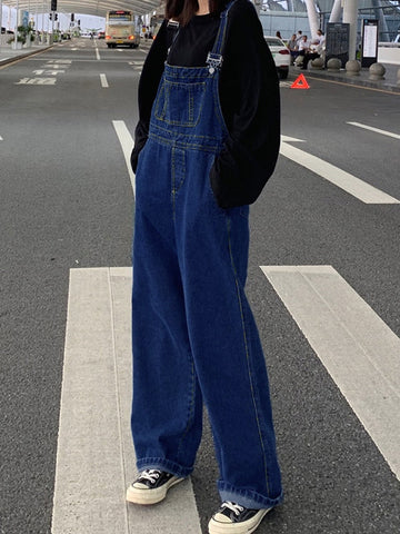 Klassischer Denim-Overall mit geradem Bein