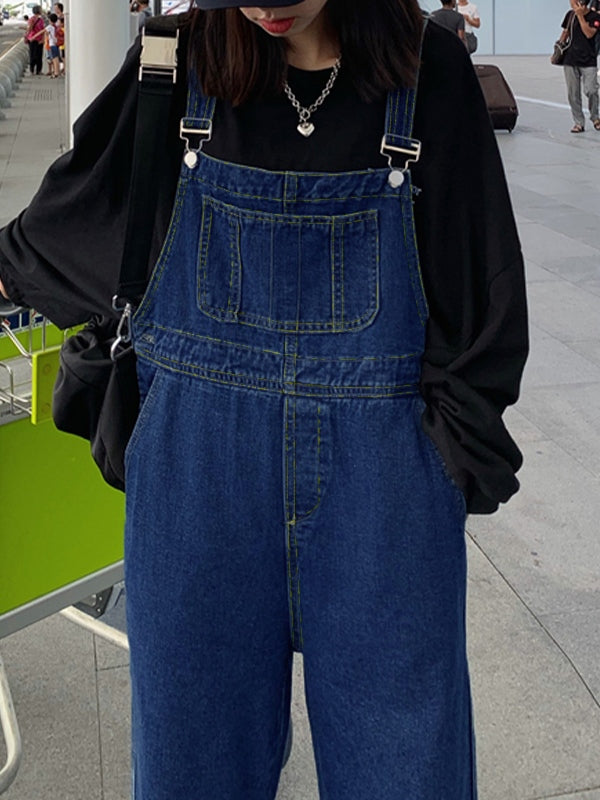 Klassischer Denim-Overall mit geradem Bein