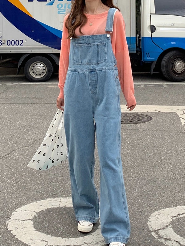 Klassischer Denim-Overall mit geradem Bein