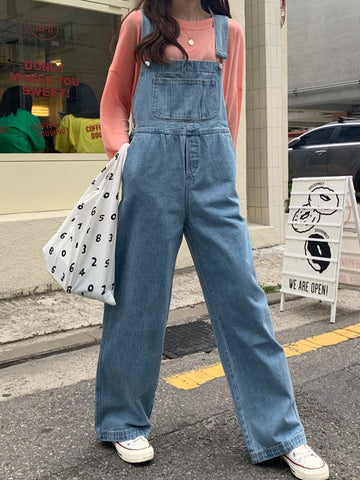 Klassischer Denim-Overall mit geradem Bein