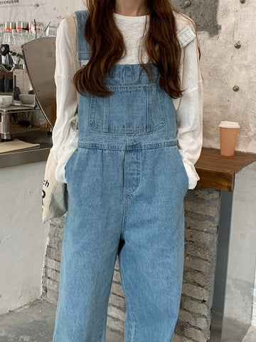 Klassischer Denim-Overall mit geradem Bein