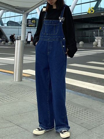 Klassischer Denim-Overall mit geradem Bein