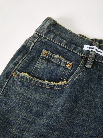 Dunkel verwaschene Vintage Baggy Boyfriendjeans