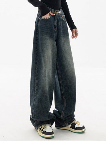 Dunkel verwaschene Vintage Baggy Boyfriendjeans