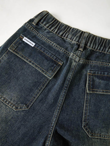 Dunkel verwaschene Vintage Baggy Boyfriendjeans