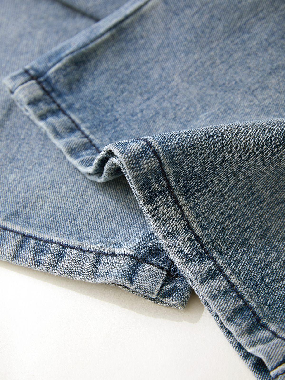 Vintage Wash Distressed Star Patch Boyfriend Jeans