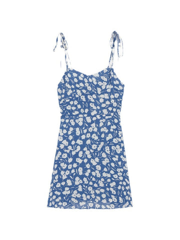 Minivestido floral de verano con cordones