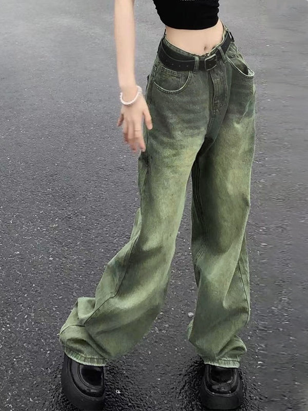 Vintage Wash Green 90s Boyfriend Jeans