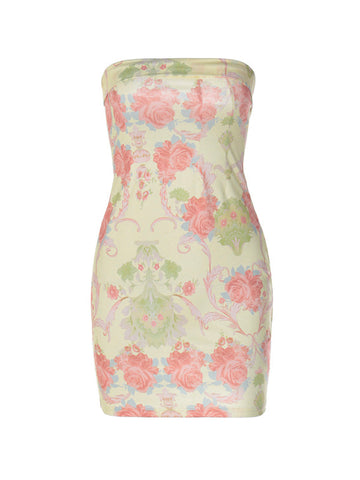 Printed Strapless Bodycon Mini Dress