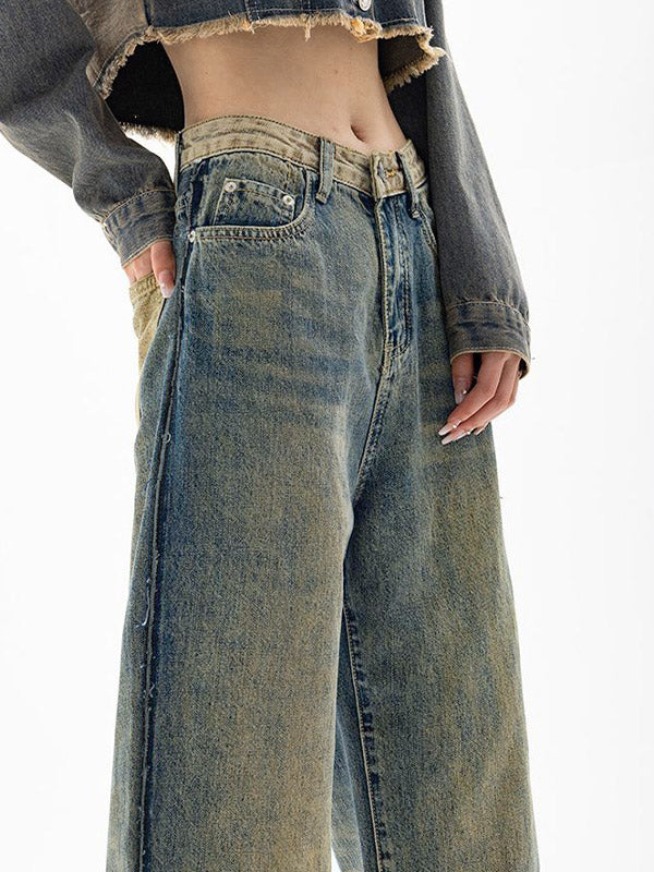 Vintage Wash Distressed Boyfriend Jeans – Omcne