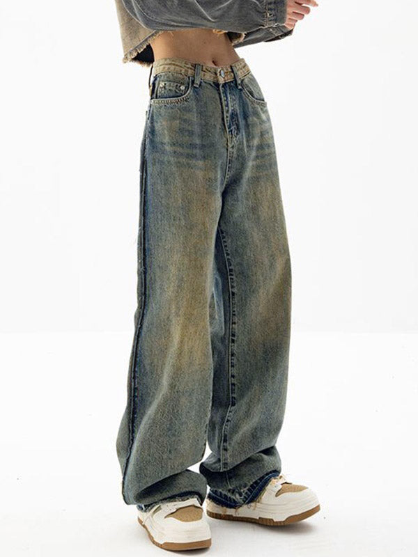 Vintage Wash Distressed Boyfriend Jeans – Omcne
