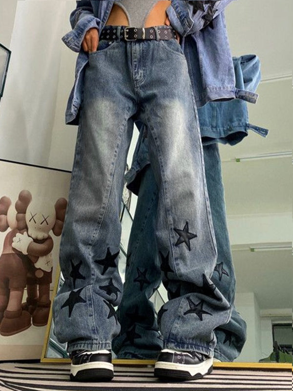 Vintage Denim Star Patch Boyfriend Jeans